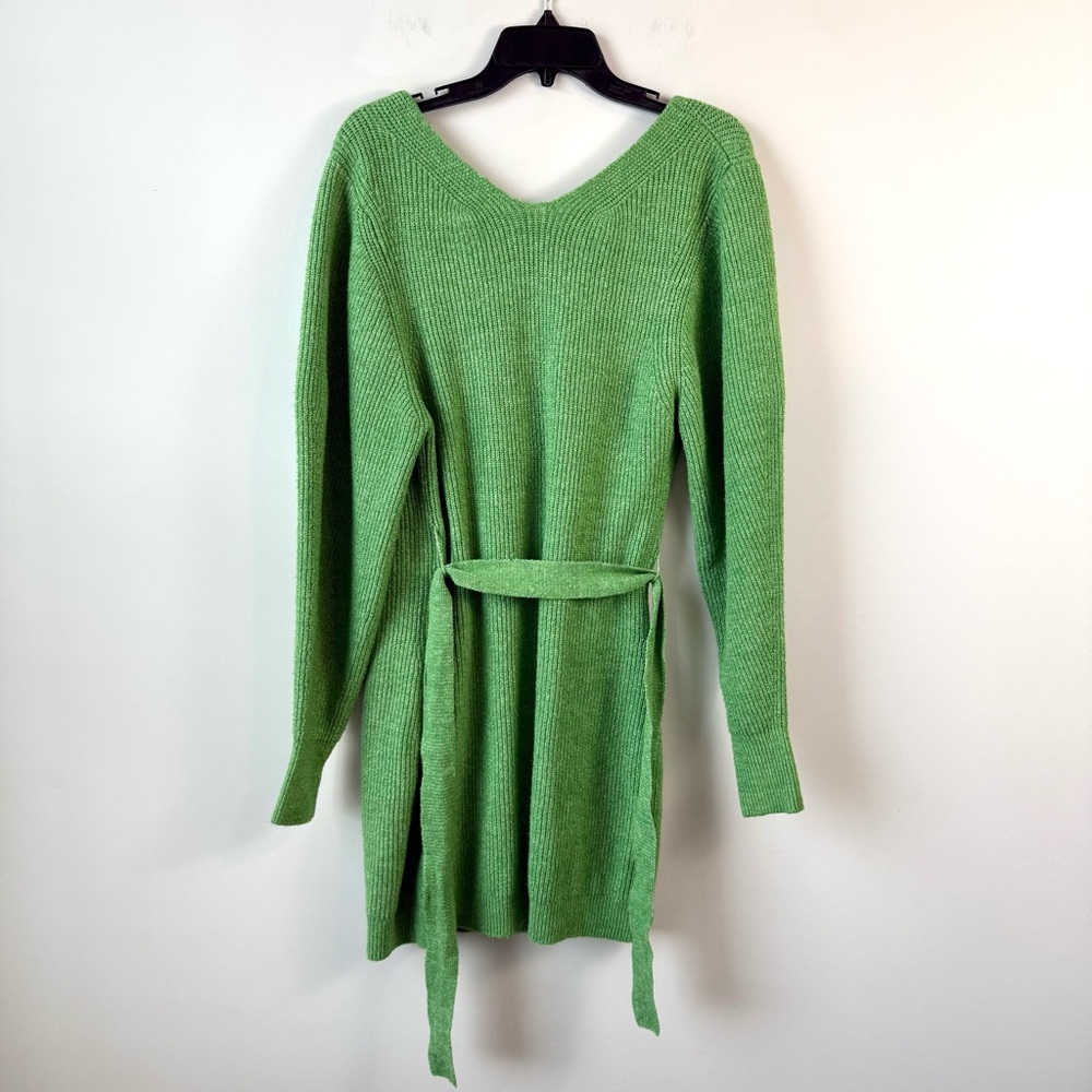 Free People Sienna Wrap Sweater Dress Green S - Picture 5 of 7